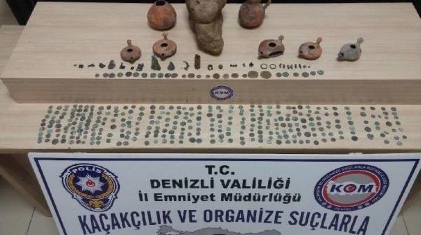 Denizli'de Roma D&ouml;nemi'ne Ait Tarihi Eserler Ele Ge&ccedil;irildi