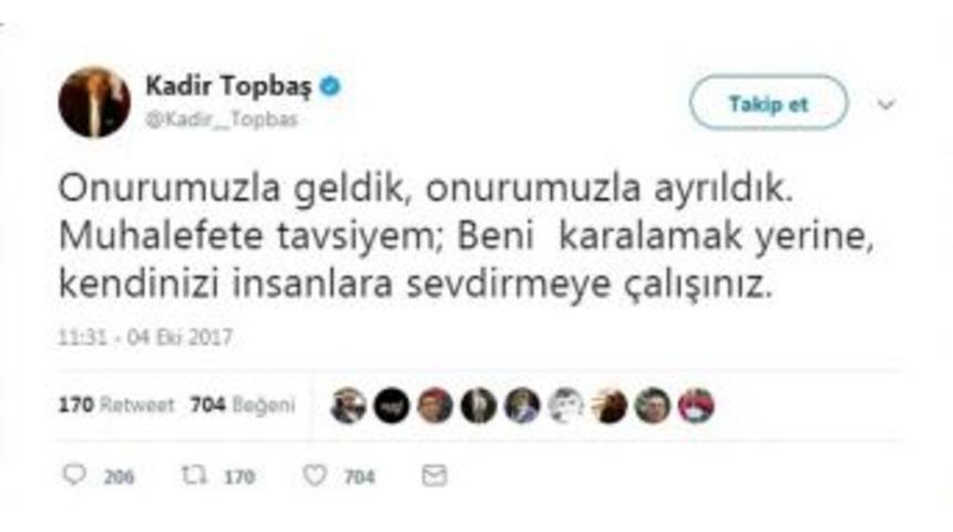 Kadir Topbaş&rsquo;tan Kemal Kılı&ccedil;daroğlu&rsquo;na Yanıt