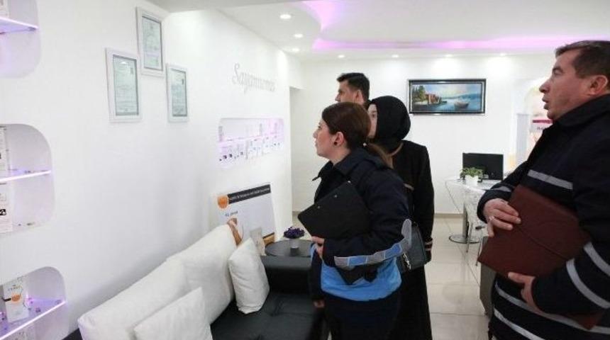Zabıta Ekiplerinden G&uuml;zellik Salonlarına Denetim