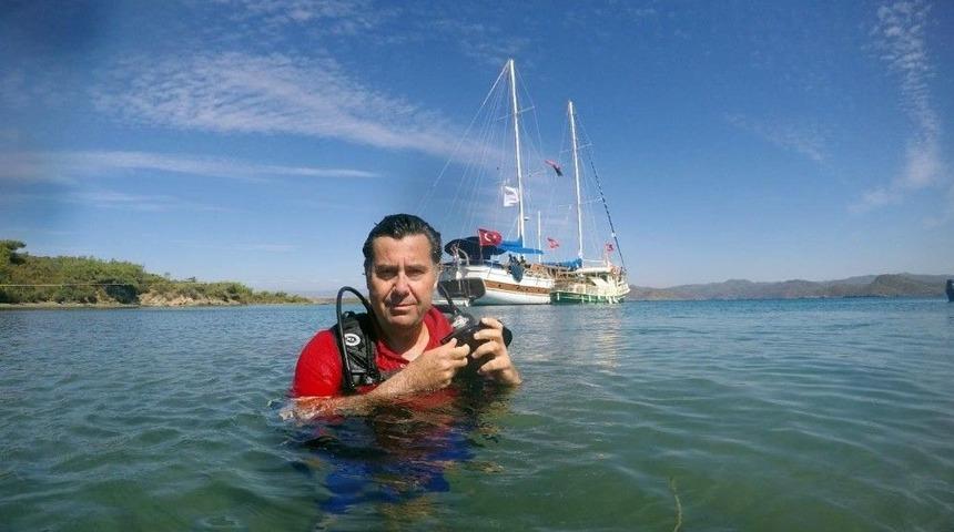 Başkan Kocadon Deniz Dibine Dalıp &Ccedil;&ouml;p Topladı