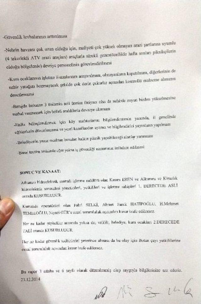 Siirt’in Botan Çayı’nda 6 Kişinin Öldüğü Olayla İlgi Bilirkişi Raporu Açıklandı