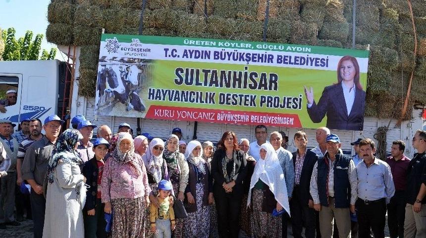 Başkan &Ccedil;er&ccedil;ioğlu&rsquo;ndan &Uuml;reticiye Kaba Yem Desteği