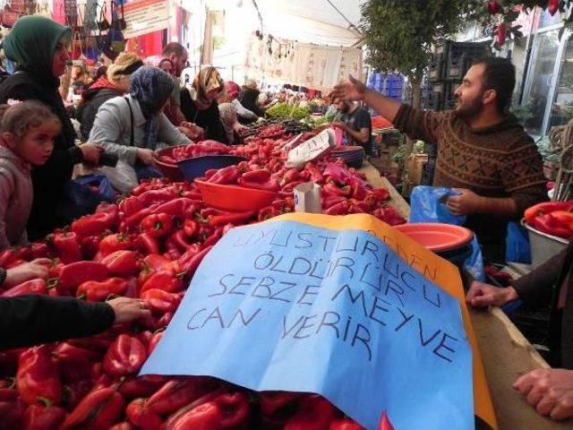 Pazarda Bağımlılıkla Savaş; Uyuşturucu Öldürür, Sebze-Meyve Can Verir 3