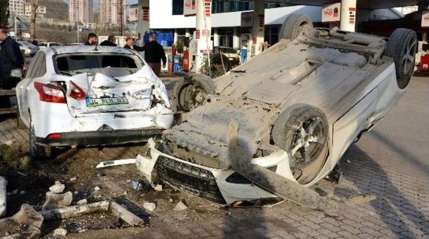 Tabelaya &Ccedil;arpıp Takla Attı: 1 Yaralı