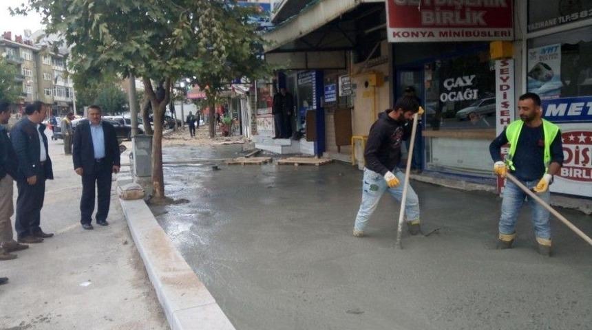 Seydişehir Belediyesinden Kaldırım Ve Tretuvar &Ccedil;alışması