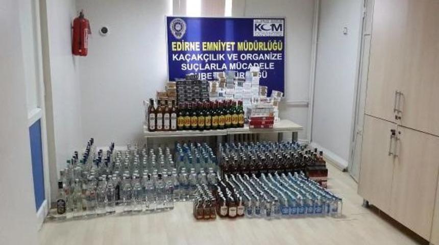 Edirne&rsquo;De Ka&ccedil;ak Sigara Ve I&ccedil;ki Operasyonu