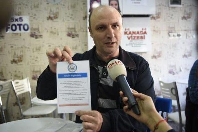 Abd Başkonsolosluğu na Vize I&ccedil;in Gelenler Kapıda Kaldı;gelenlere Bilgilendirme Kağıtları Verildi 3