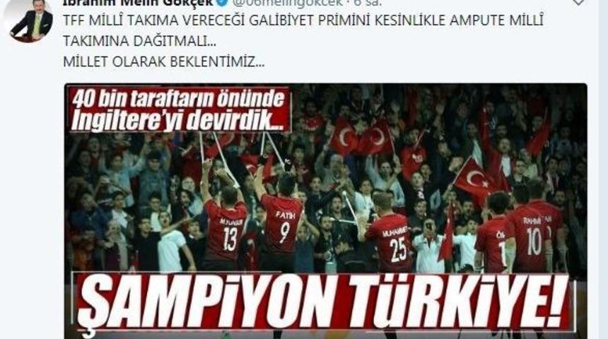 Başkan G&ouml;k&ccedil;ek&rsquo;ten, Ampute Milli Takımı&rsquo;na B&uuml;y&uuml;k Jest