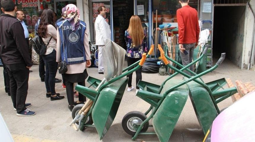 Bismil’de Kaldırım İşgali Denetimi Yapıldı