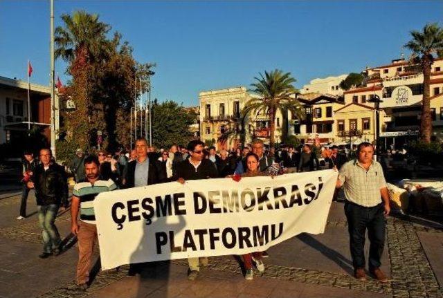 Ankara daki Ter&ouml;r Saldırısında &Ouml;len 101 Kişi, &Ccedil;eşme de Anıldı 3