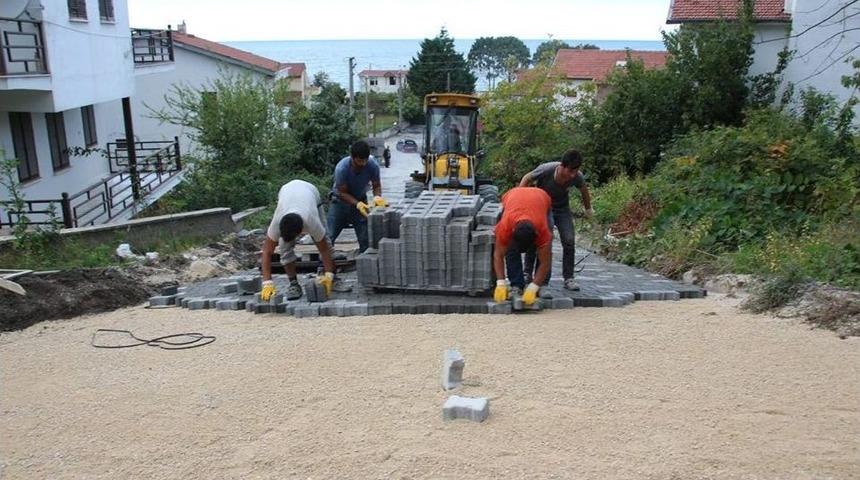 Ak&ccedil;akoca Akevler Sokakları Yenileniyor