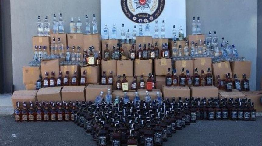 Denizli&rsquo;de Bin 375 Şişe Ka&ccedil;ak İ&ccedil;ki Ele Ge&ccedil;irildi