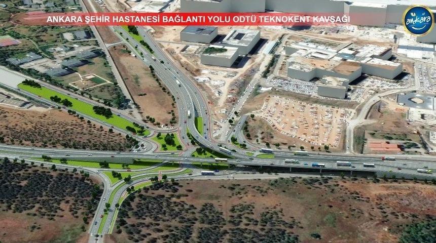 Hastaneler B&ouml;lgesinin İlk Kavşağı Hızla Y&uuml;kseliyor