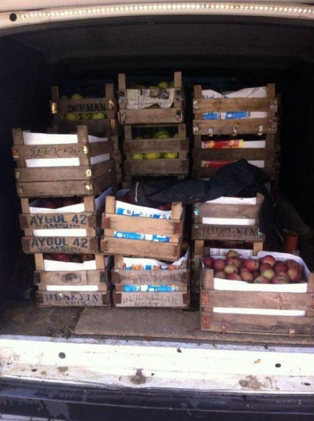 2 Ton Meyve &Ccedil;alan Kayınpederle Damadı Yakalandı 1