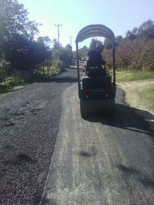 Ak&ccedil;akoca Ayazlı Mahallesinde Asfaltlama &Ccedil;alışmalarına Başladı 1