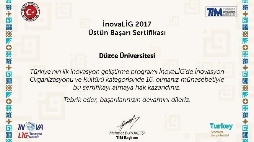 D&uuml;zce &Uuml;niversitesi Ve D&uuml;zce Teknopark&rsquo;tan İnovalig Başarısı