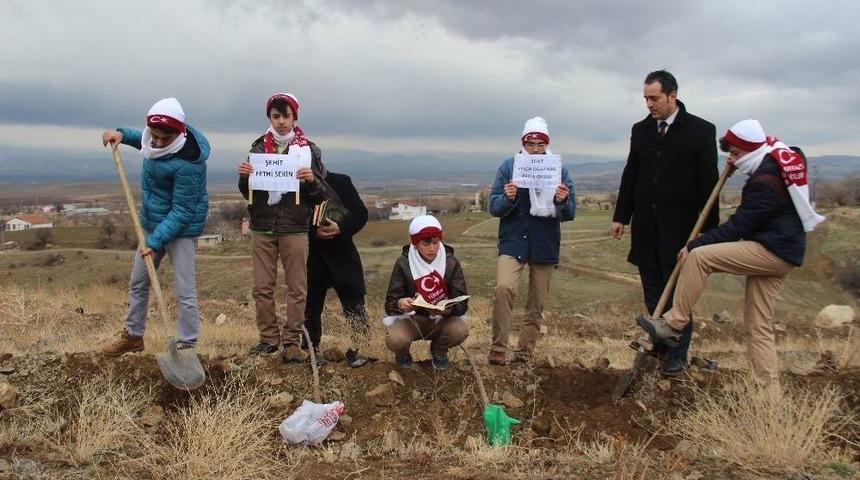 &Ouml;ğrenciler Şehit Fethi Sekin Anısına "&ccedil;ınar" Dikti