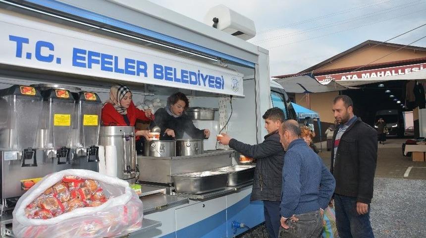 Belediyeden Kapalı Pazar Yeri Esnafına &Ccedil;orba İkramı