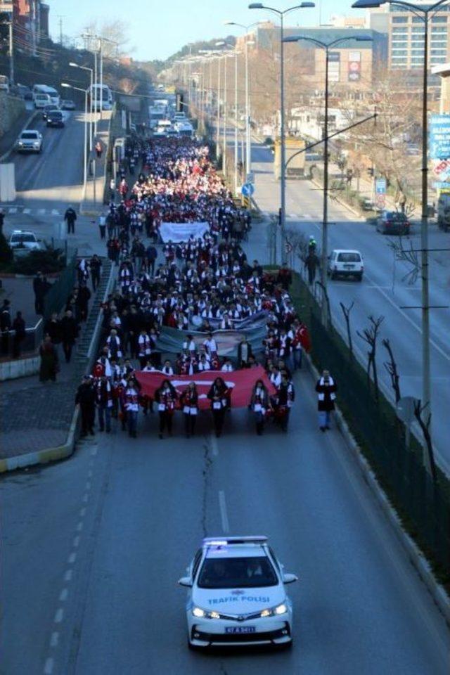 Zonguldak’ta Bin Kişi Sarıkamış Şehitleri İçin Yürüdü