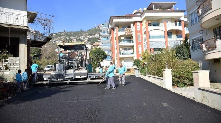 Alanya B&uuml;y&uuml;khasbah&ccedil;e Mahallesi&rsquo;nde Asfaltlama &Ccedil;alışması