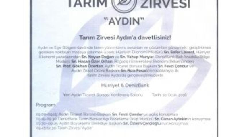 Aydın’da Tarım Sektörü Bu Zirvede Buluşacak