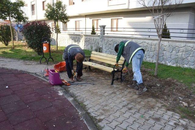 Park Ve Bahçelerin Bakımı Yapılıyor