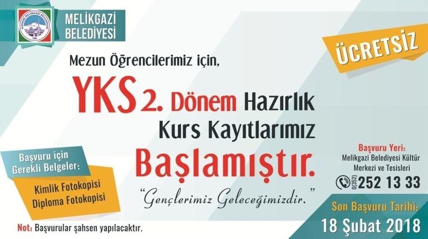 Melikgazi Belediyesi Yks 2. D&ouml;nem Kurs Kayıtları Başladı
