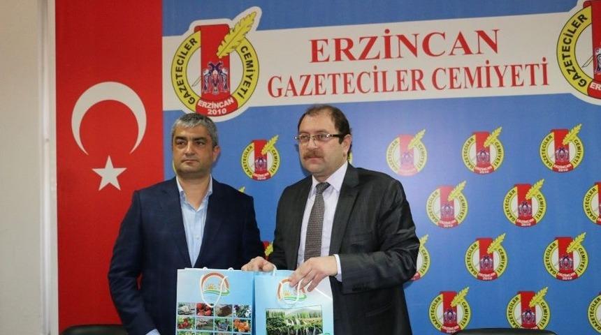 İl M&uuml;d&uuml;r&uuml; Şahin&rsquo;den Erzincan Gazeteciler Cemiyetine Ziyaret