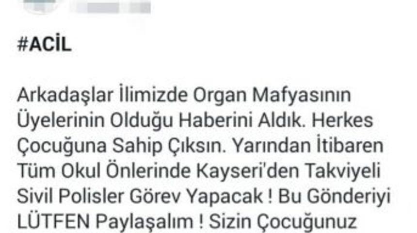 &lsquo;organ Mafyası&rsquo; Paylaşımına G&ouml;zaltı