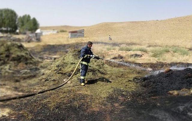 Özalp İlçesinde Bin Bağ Ot Ve 8 Ton Saman Yandı