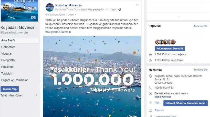 Kuşadası G&uuml;vercin 1 Milyon Takip&ccedil;iye Ulaştı