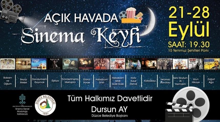 D&uuml;zce Belediyesi&rsquo;nden a&ccedil;ık hava sinema g&uuml;nleri