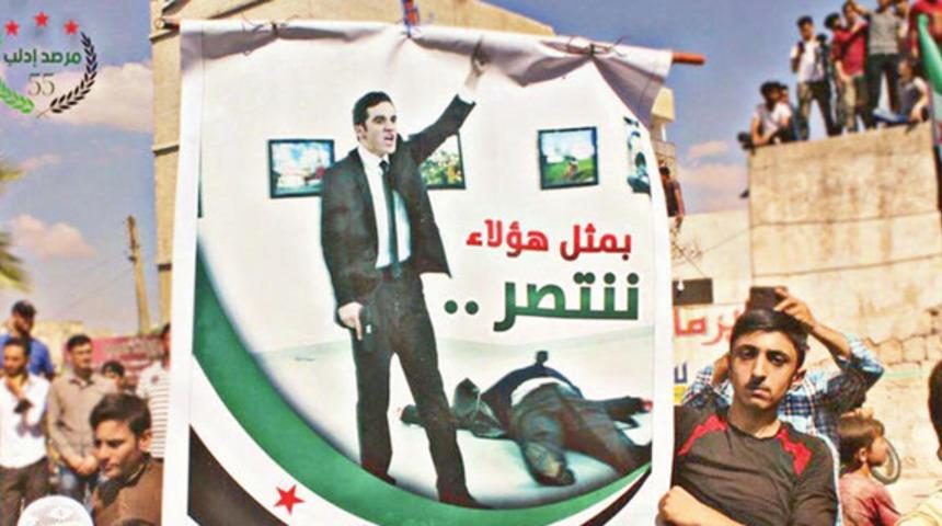 İdlib'de Karlov'un katili için açılan pankarta sert tepki