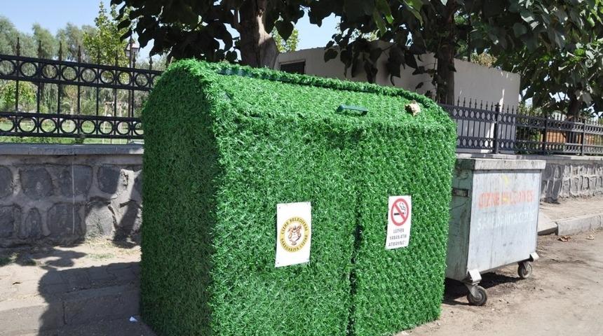 Cizre belediyesi çöp konteynırlarına estetik bir görünüm kazandırdı