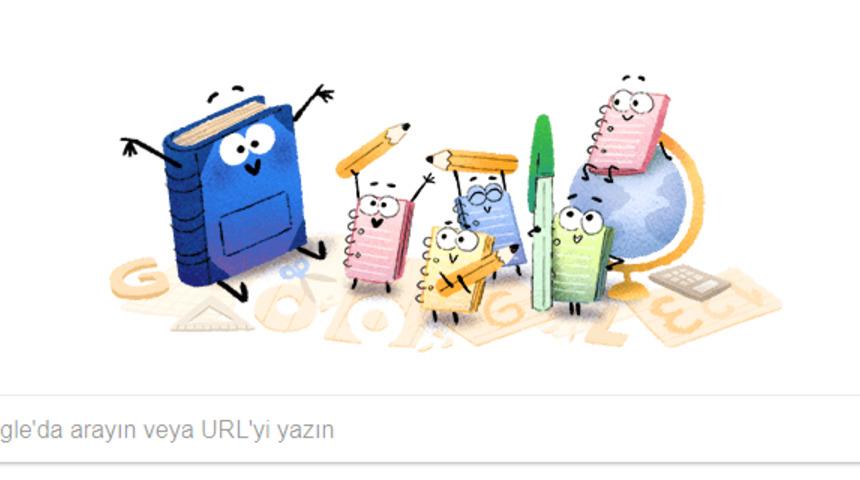 Google'dan okulların ilk g&uuml;n&uuml; i&ccedil;in doodle