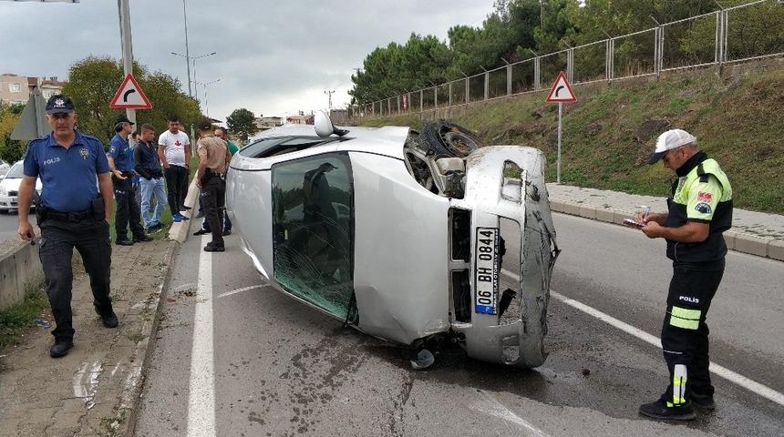 Samsun&rsquo;da otomobil takla attı