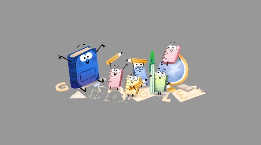 Google'dan okulun ilk g&uuml;n&uuml; i&ccedil;in Doodle!