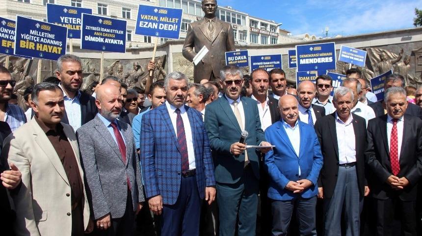 AK Parti İl Başkanı &Ccedil;opuroğlu: "Adnan Menderes ve yol arkadaşları; savunma dahi yapılmasına izin verilmeyen hukuk dışı muameleye maruz kalmıştır"