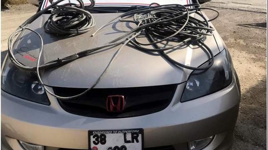 Sinyalizasyon kablolarını &ccedil;alan 2 kişi yakalandı