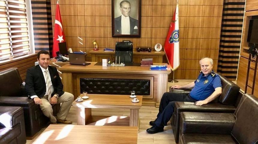 Boz&uuml;y&uuml;k Belediye Başkanı Fatih Bakıcı, İl Emniyet M&uuml;d&uuml;r&uuml; Ertuğrul Namal&rsquo;ı ziyaret etti