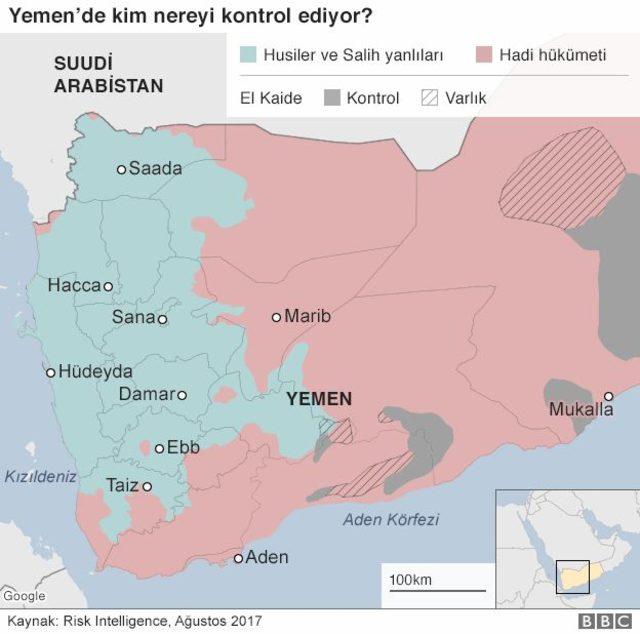 Yemen kim nereyi kontrol ediyor haritası