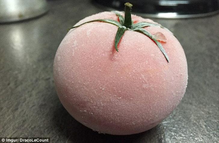 Domates buzluktan çıkınca bakın ne hale geldi! G2