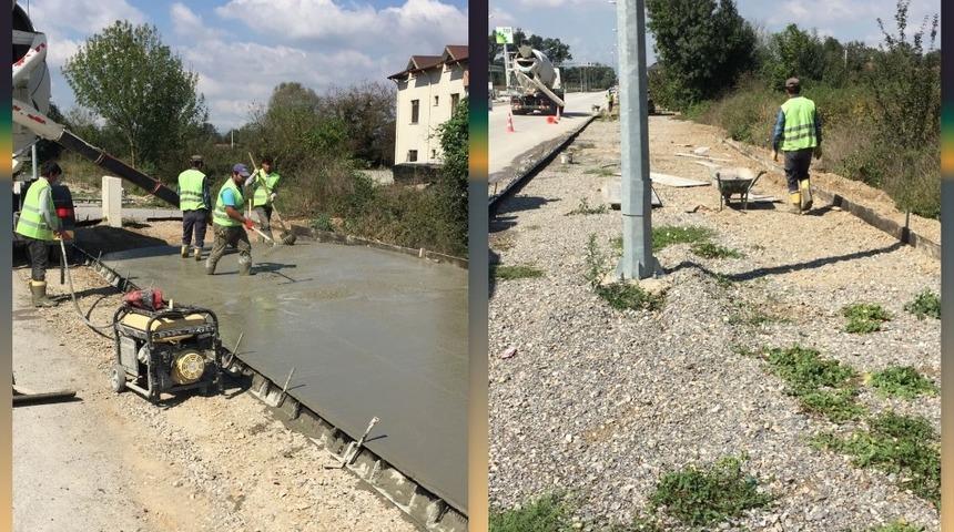 D&uuml;zcede kaldırım yenileme &ccedil;alışmaları