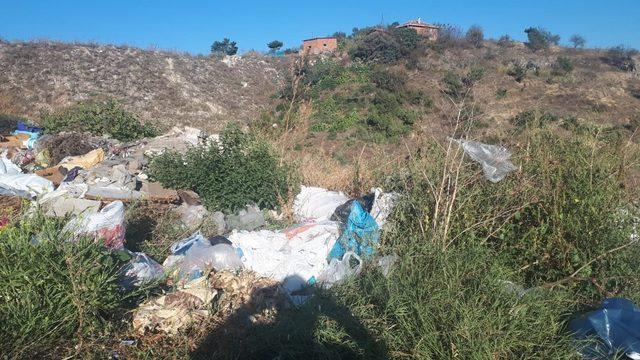 Yol kenarına dökülen çöpler, çevre kirliliğine sebep oluyor