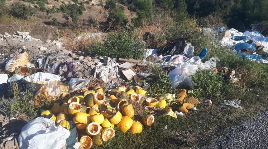 Yol kenarına d&ouml;k&uuml;len &ccedil;&ouml;pler, &ccedil;evre kirliliğine sebep oluyor