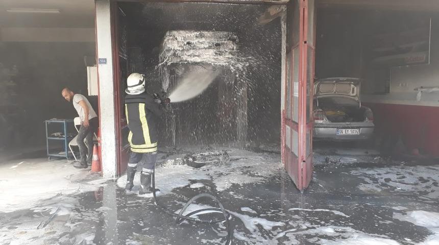 Devrek&rsquo;te bir oto tamirhanesinde yangın meydana geldi