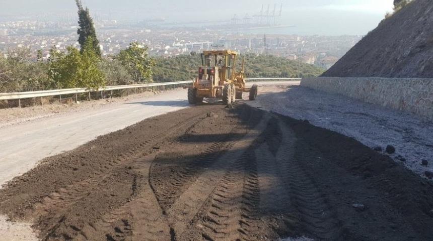 İlimtepe yolunda asfalt hazırlığı devam ediyor