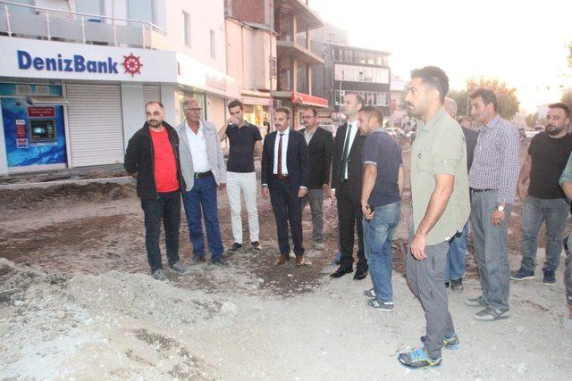 Kaymakam Yalçın, yol ve altyapı çalışmalarını denetledi