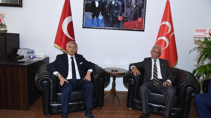 Başkan G&uuml;naydın ve meclis &uuml;yelerinden, MHP İl Başkanı Bayram&rsquo;a &lsquo;hayırlı olsun&rsquo; ziyareti