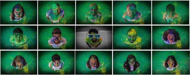 Renkli toz yağmurları altında koştular!  G1